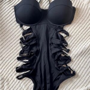Victoria's Secret Black Cut Out Swim Suit
